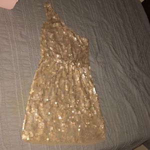 Gold sequin cocktail dress